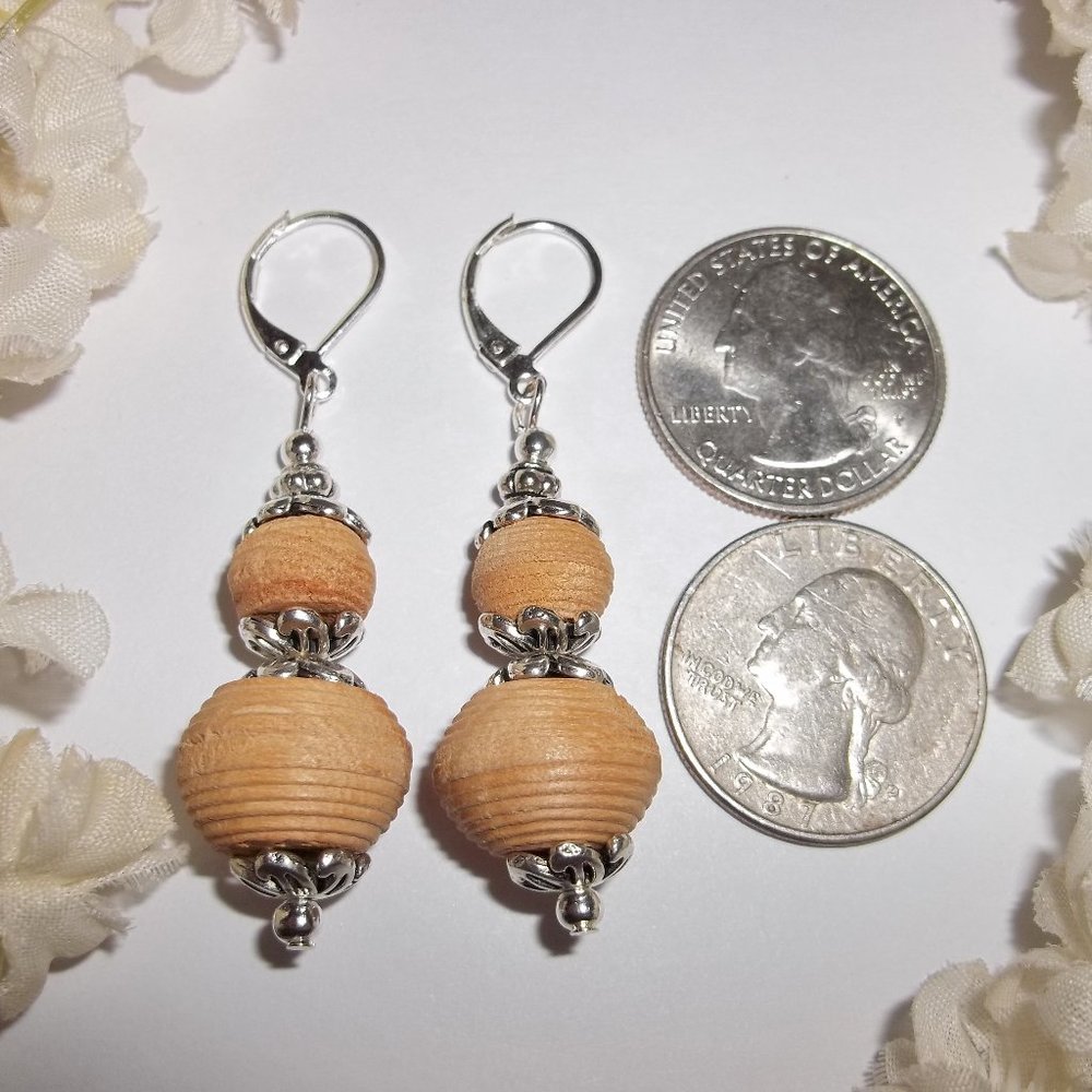Tan Brown Wood Earring Set Statement Boho NWT 5459_2